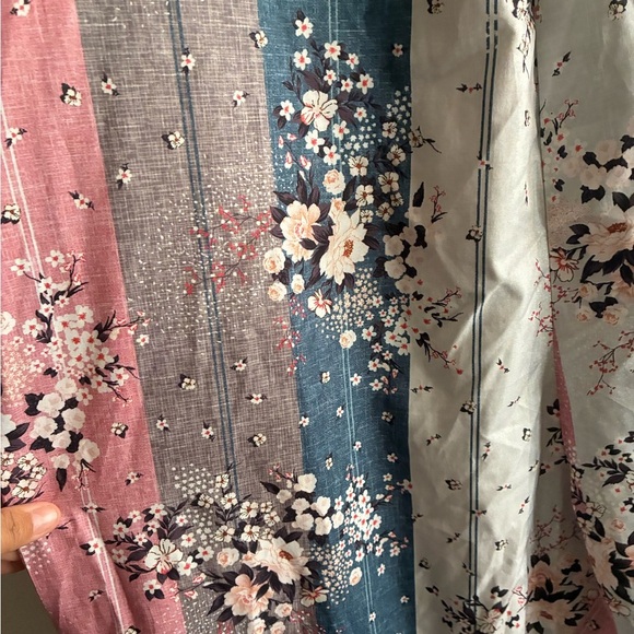 Bohemian Floral Multiprint Jumpsuit - Pink, Blue, Cream 4X - Picture 12 of 15